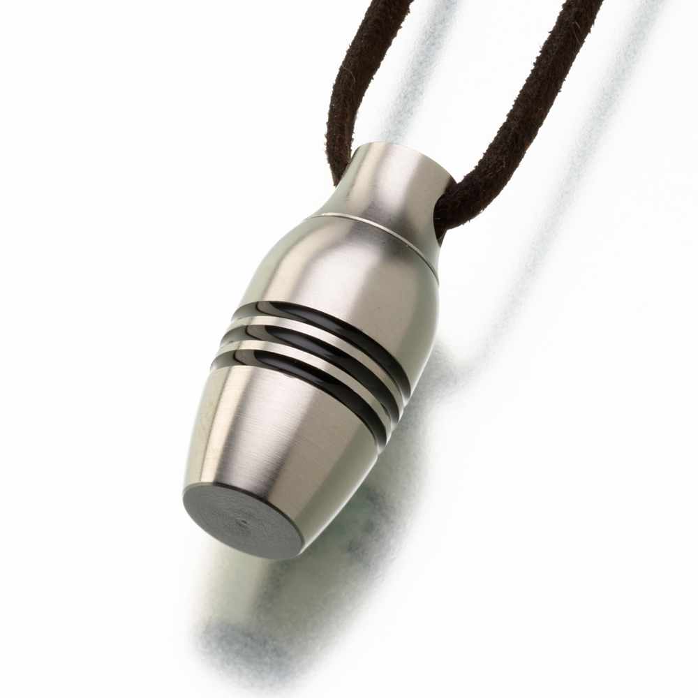 Stainless Steel Urn Pendant w/ Key Chain and leather cording - Madelyn  Pendants Madelyn Pendants