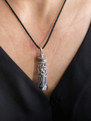 Antique Filigree pendant with glass insert