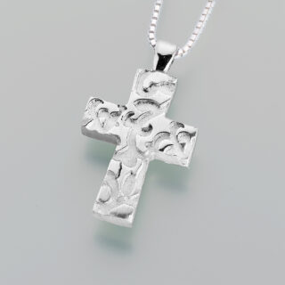 pewter filigree cross