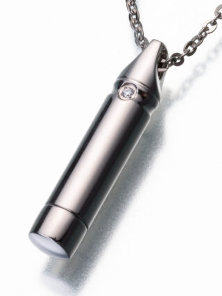 Titanium Cylinder w/ Crystal Chip Pendant